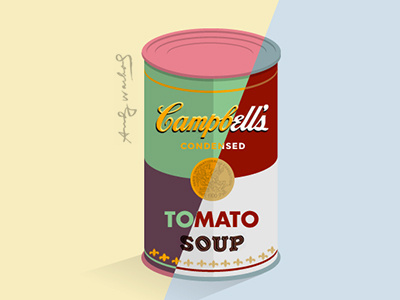 Campbell soup 2 andy campbell can flat soup tomato warhol
