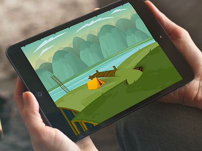 Illustration camping app camping game illustration landscape scenography spring