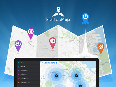 Landing Startup Map icon landing map marker preview startup