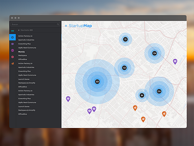 App Startup Map app flat latin map marker startup