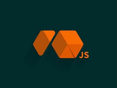 Logo io.js flat green hexagon io io.js js logo orange origami paper triangle