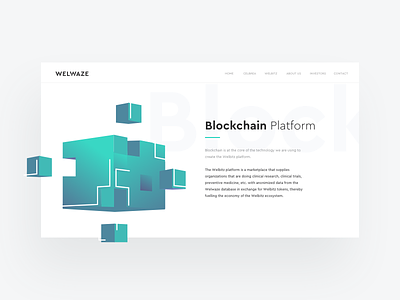 Blockchain section blockchain flat landing page platform product