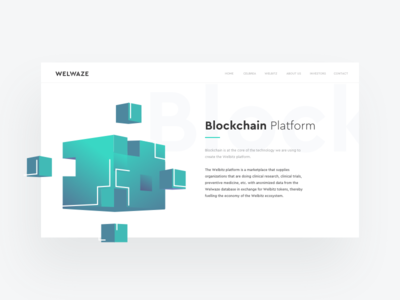 Blockchain section blockchain flat landing page platform product