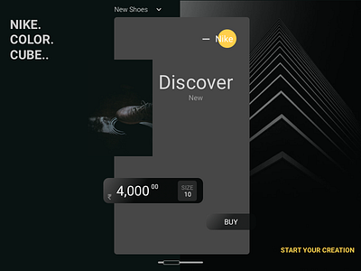 NIKE - Web Design black color colors dailyui dark ui design dribbble nike shoe shop simple sketch ui ux web website