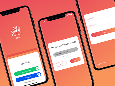 Login screen - App by Praful Kabadi on Dribbble