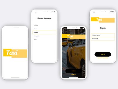 Taxi - App adobe xd choose language screen choose language screen design mobile splashscreen taxi taxi app taxi booking app taxi driver taxi login taxi sign in