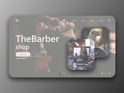 The Barber Shop - Webdesign beard black white cutting service service design webdesign website