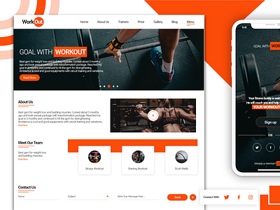 Workout - Page adobe xd color dailyui dark ui design gym gym app gym website landing design landing page design landingpage mobile web website workout workout web