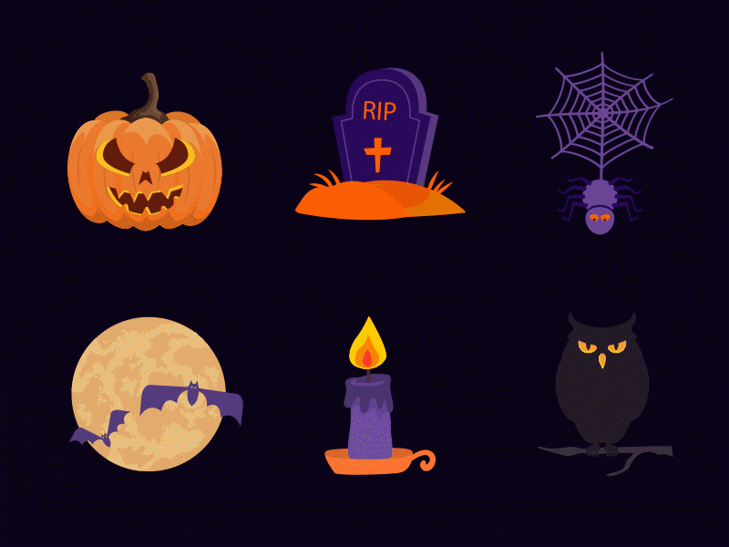 Halloween Animated Gifs animation dark ghost ghosts gifs halloween lottie motion october pumpkin scary spooky
