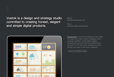 Vostok Studio homepage design homepage ipad minimalistic portfolio vostok