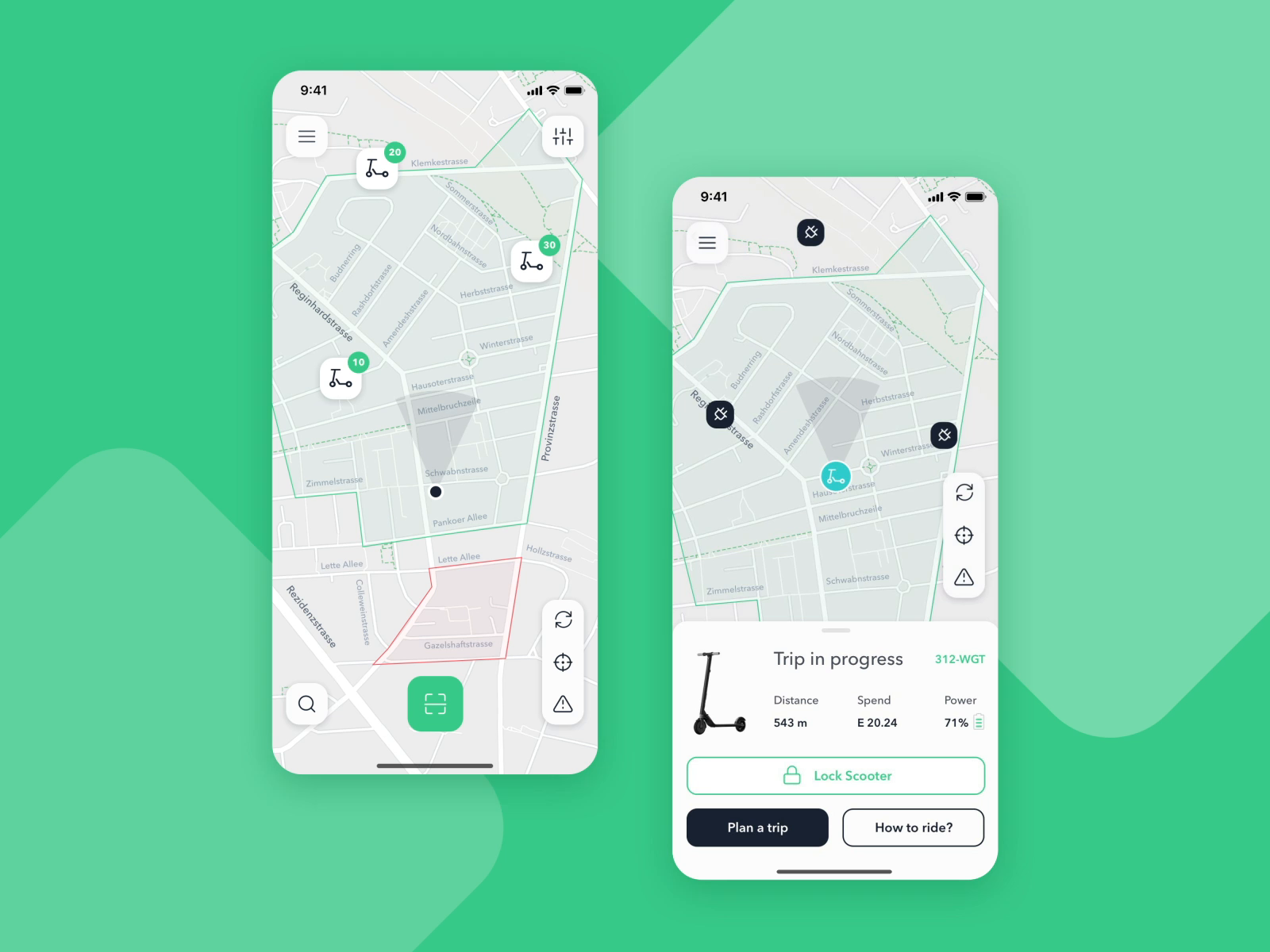 RunBike. Electric Scooter Sharing App by Denys Sheremet on Dribbble