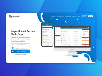 FieldMagic Landing Page app design ui ui design uiux ux design website website design wireframe