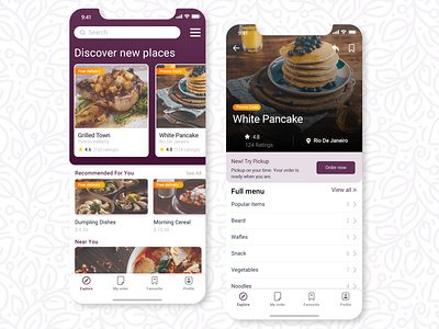 Foodies Ios App UI android app design ios ios app ui ui design uiux ux design wireframe