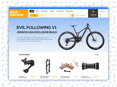 Bike Nation Shop Landing Page app design ios ui ui design uiux ux design website website design wireframe