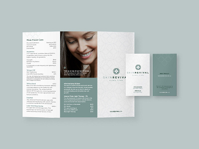 Skin Revival Clinic | corporate stationery brochure design business card graphic design print design spa design stationery stationery design tri fold brochure