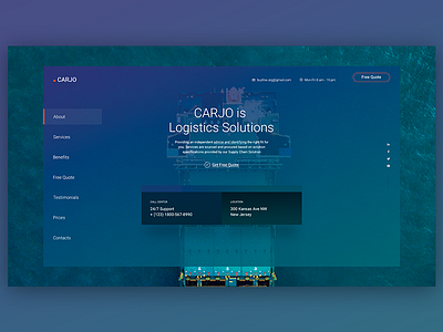 Carjo - Logistics, Transportation, Cargo PSD Template