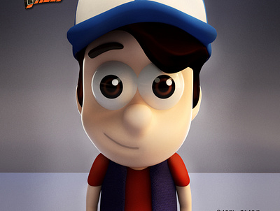 Dipper Pines from Gravity Falls 3d 3d art 3d modeling character design digital art substancepainter zbrush