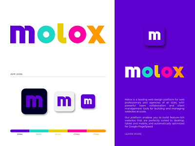 molox logo design app icon brand identity branding business client management custom type data logo design logo designer logo mark m m letter m letter logo modern modern typography symbol typo typogaphy typographic