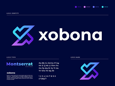 xobona logo design abstract app brand design brand identity branding data engineers gradient intelligence logo logo branding logo design logo designer logo mark modern software technology tracking system x logo