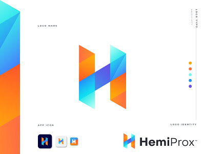 HemiProx Logo Design abstract app brand identity branding branding agency business company design gradient graphic h letter h letter logo h logo letter logo lettering logo design logo designer logo mark modern technology