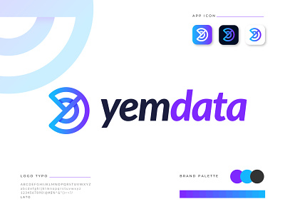 yemdata logo design analysis app brand identity branding business data gradient identity identity branding letter letter logo lettermark logo design logo designer logo mark modern symbol technology