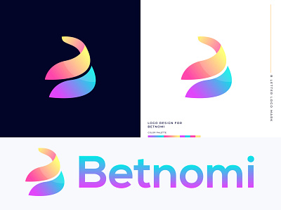 Betnomi Logo Design app b letter b letter logo b letter logo mark brand identity branding business gradient letter logo letter logos logo design logo designer logo mark logotype modern modern letter logo design modern logo 2021 modern logo design modern logo designer technology