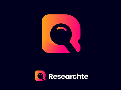 R Letter + Search icon Concept app icon brand identity branding clean creative design gradient r letter r logo design logo logo design logo designer logo mark modern modern r nice r letter r logo search icon simple technology