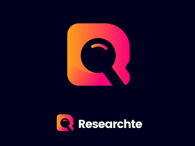 R Letter + Search icon Concept