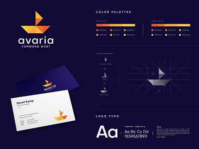 Brand overview abstract apps avaria boat brand identity branding branding design business card design logo design logo mark marine modern orange sea stationery technology technology logo typography