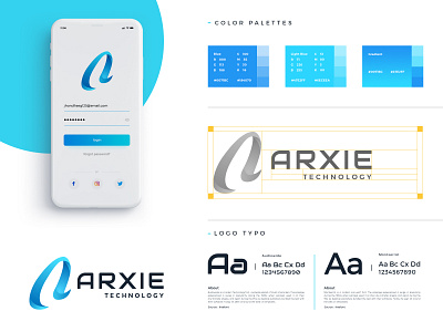 Arxie Technology - branding a a letter logo a logo app brand identity branding branding agency design system gradient icon letter logo logo logo mark logodesign tech technology technology icons technology logo ui design vector