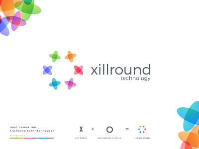 Xillround Technology - logo design brand identity branding circle logo creative gradient letter gradient logo letter logo letter x logo logo design logo designer logo mark overlay sexy color soft color tech logo technology technology logo x letter x logo