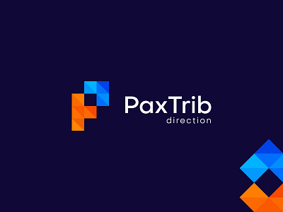 PaxTrib direction - Logo Design abstract branding corporateidentity creativeagency direction flatdesign grid letter logo logo design logo designer logo mark logogrid logoinspirations p letter paxtrib startupbusiness t letter technology technology logo