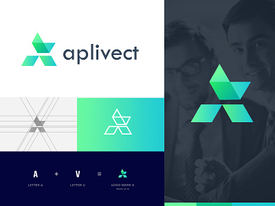 aplivect - a letter logo design