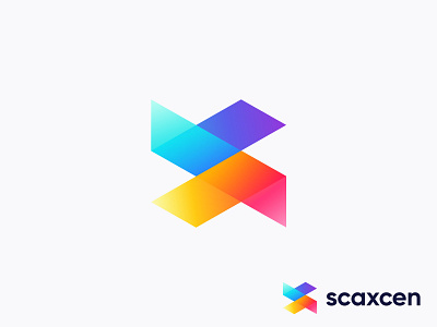 scaxcen logo branding app brand identity branding branding design digital gradient gradient icon letter logo logo logo designer logo identity logo mark overlapping s letter s logo mark symbol tech technology x letter x logo mark