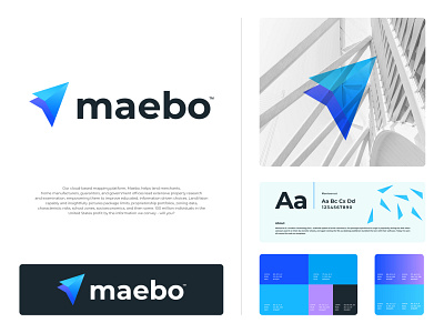 Maebo - Brand Identity Design Guidelines abstract brand identity brand identity design branding design guideline identity identity design logo logo design logo designer logotype modern realestate software styleguide symbol technology typeface wordmark