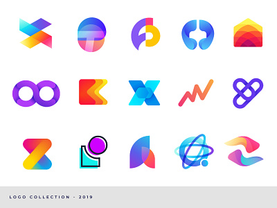 Logo Collection app app logo brand design branding branding and identity branding design collection creative design digital agency digital marketing gradients icon identity logo logo 2019 logo collection logo folio modern technology