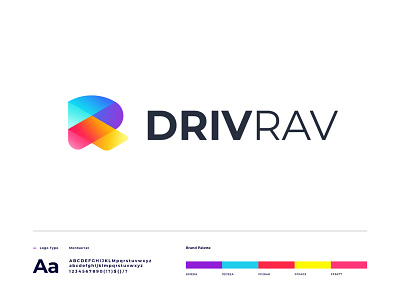 Drivrav logo design abstract app brand brand design brand identity brand identity designer branding branding agency branding design d gradient identity letter logo logo logo design logo designer logo mark modern r technology