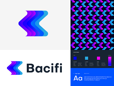 Bacifi logo design analytic app app icon b letter logo b logo mark brand identity branding business data digital marketing gradient gradients illustration logo design logo designer logo mark modern software symbol technology