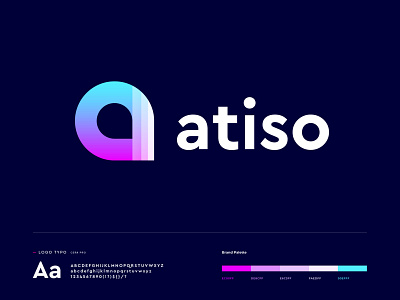 atiso logo design a a letter a logo abstract app app icon brand identity branding branding concept gradient identity letter logo location logo logo design logo mark modern software symbol travel