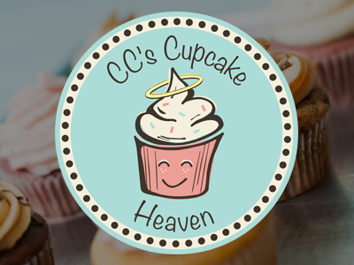 CC's Cupcake Heaven Logo baking circle circles cupcake cupcakery cupcakes debut dessert dots dribbble food frosting halo icing logo photography smile sprinkles