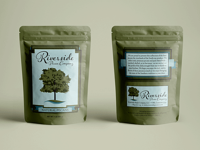 Riverside Pecan Company Bag bag branding company food logo mockup nature packaging pecans riverside tree water