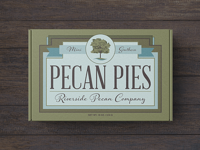 Riverside Pecan Company Pecan Pies box branding company food logo mockup packaging pecan pies riverside tree