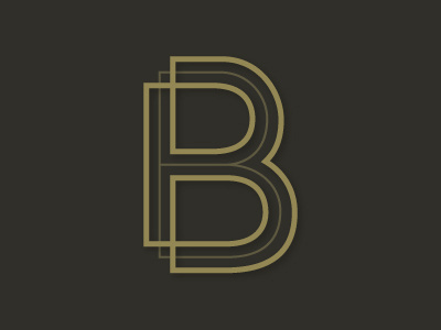 B alphabet b illustrator inline letter line logo overlap type vector