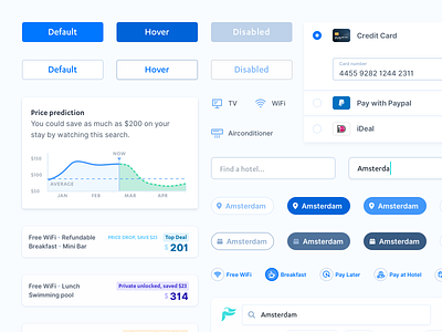 Atomic Design System - Findhotel app atomic design atomic design system branding clean colors components design findhotel symbols typography ui ux web design webapp website