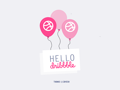 Hello Dribbles balloon debutshot dribbble hello invite thanks