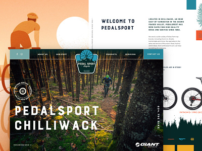 PedalSport Chilliwack Redesign bike shop branding agency illustration landing page layout layout design texture typography video web design website