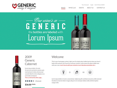 Generic Wine Template generic logo minimal mockup red teal template typography ui ux wine