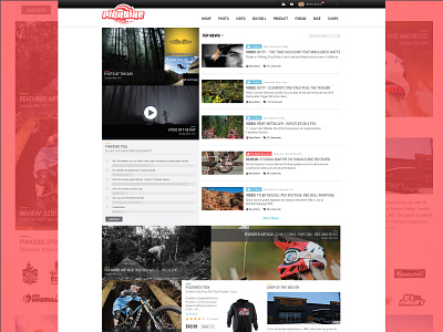 Pinkbike Home Page Concept bike concept home landing page layout news feed