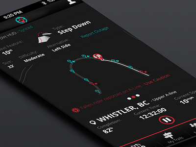 Trail Features HUD app bike trail biking glass home hud map revised trail