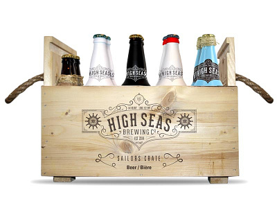 High Seas Crate anchor beer bottles brewery identity mark nautical ship